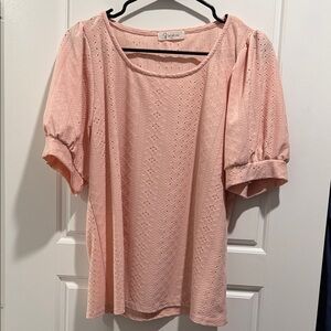 Snowflake Peach Eyelet Blouse